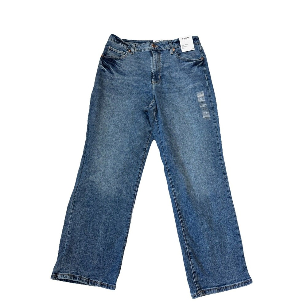 Sonoma Goods for Life Women's Jeans Size 14 High Rise Straight Medium Wash